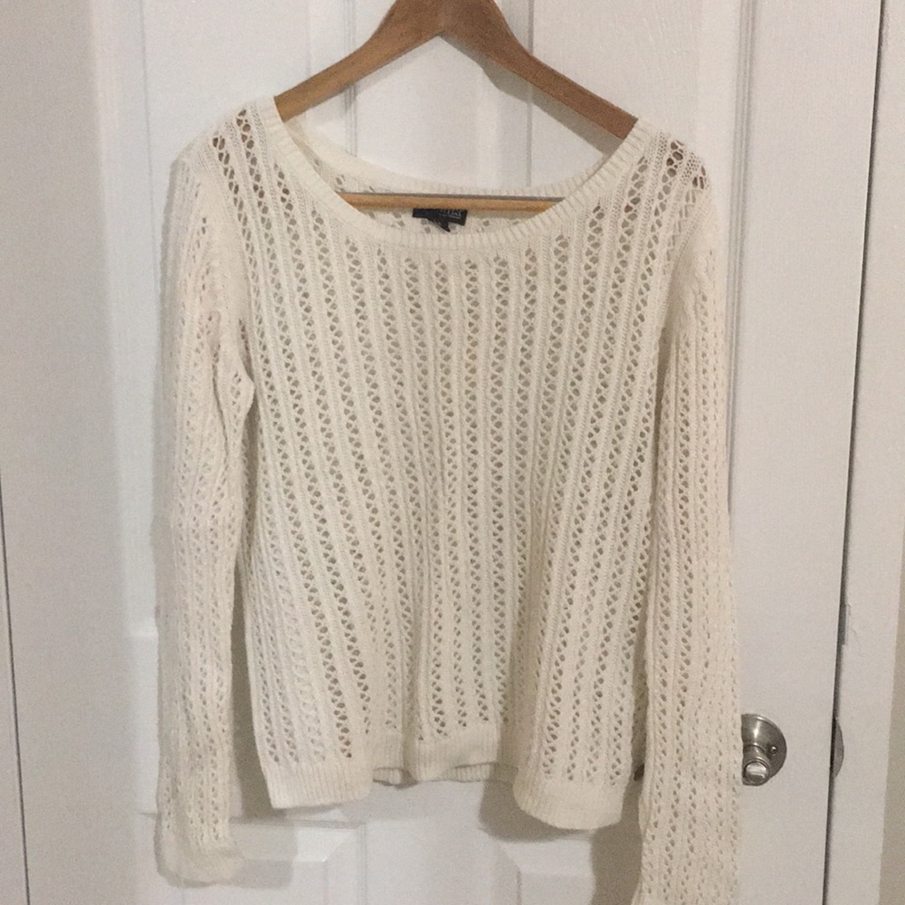 White crochet sweater